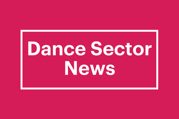 pink graphic with text saying dance sector news