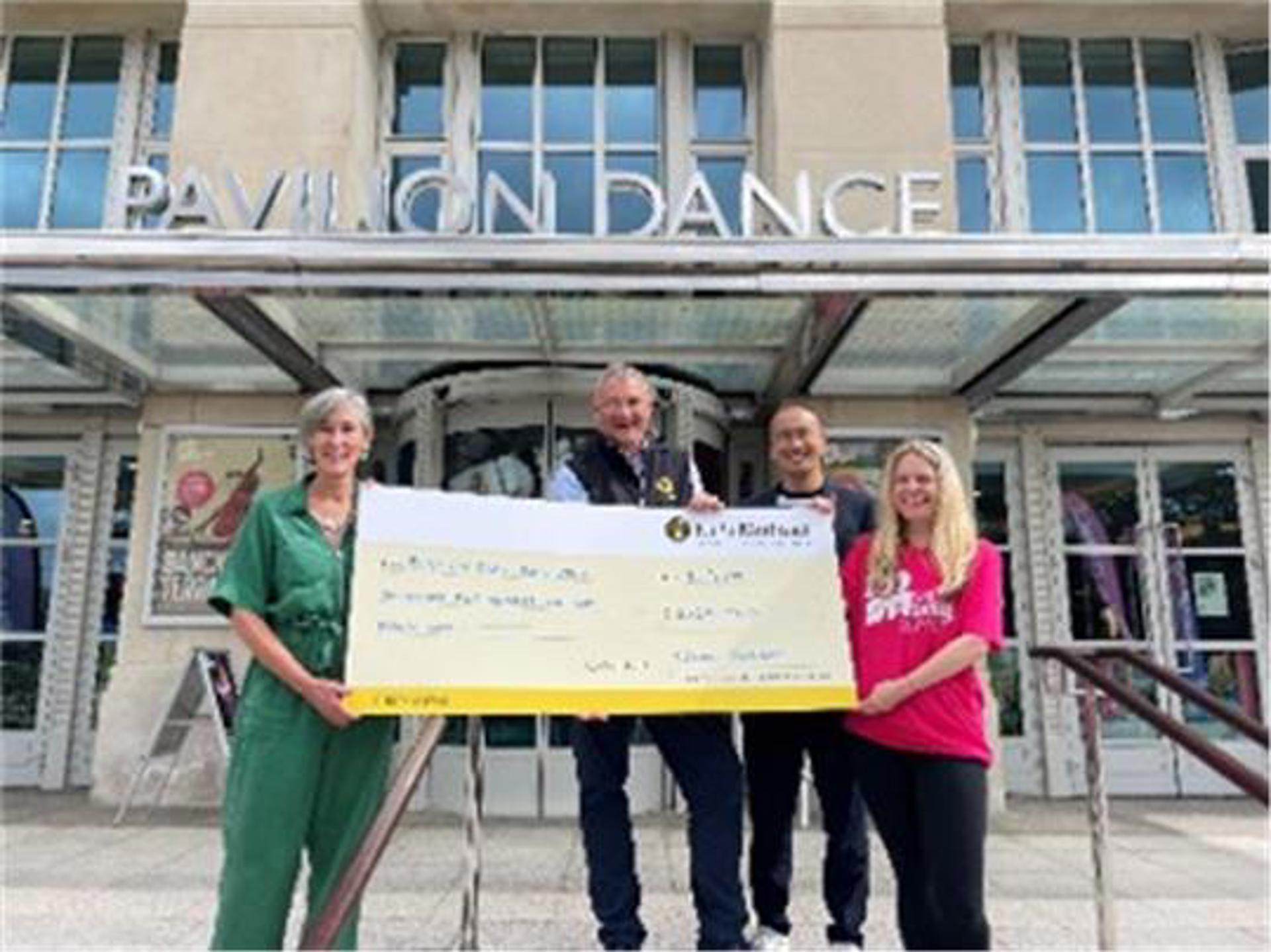 Photographs featuring (left to right): Helen Keall (Executive Director and Joint CEO, Pavilion Dance), Darren Seward (Agent, NFU Mutual New Forest, Isle of Wight and Bournemouth Agency), Victor Fung (Artistic Director and Joint CEO, Pavilion Dance) and Amy Reynolds (Young People’s Producer (Schools), Pavilion Dance).